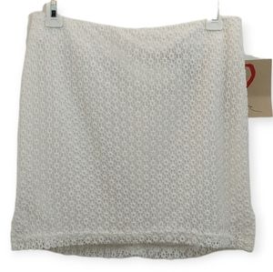 Strange Love Junior's Size 9 Skirt White Crochet Knit Lined Y2K Mini Zipper